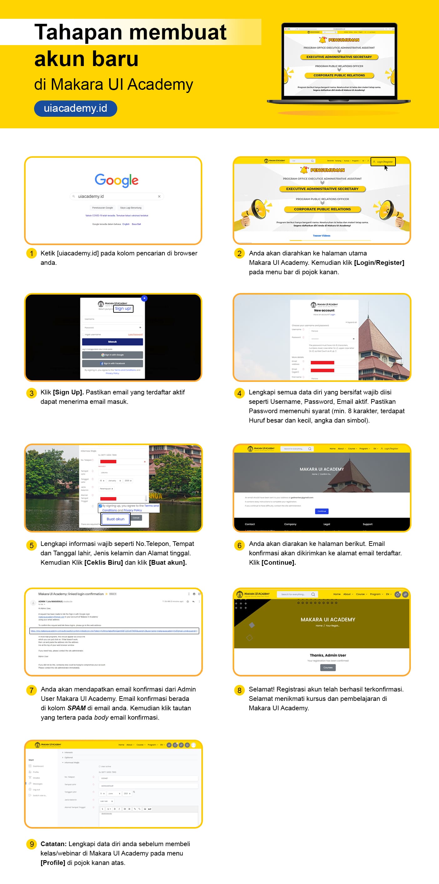 Create Account LMS UI Academy